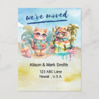 Cat beach Lovers Moving New House announcement