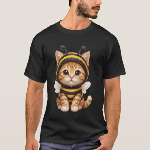 Cat Bee Costume Cute Orange Kitten Wings Halloween T-Shirt