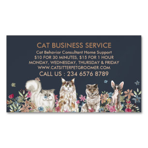 Cat Behaviour Consultant Home Support Magnetic Business Card