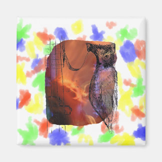 Cat Behind Bass Merged Singer Picture Sketch Magnet