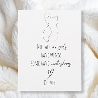 Cat Bereavement Sympathy Card with Cat Name