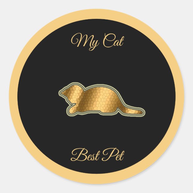 Cat Best Pet Classic Round Sticker (Front)
