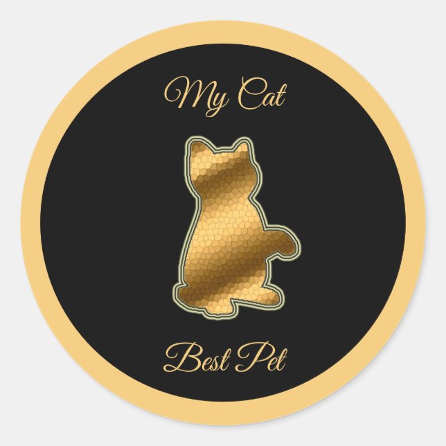 Cat Best Pet Classic Round Sticker (Front)