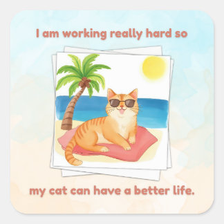 Cat Better Life Sticker