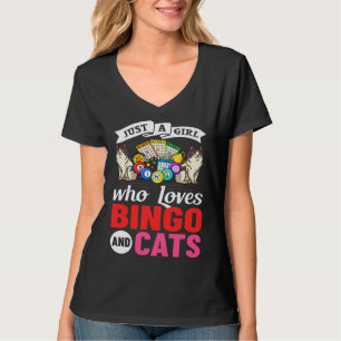 Cat Bingo Game Player Caller Card Board Balls T-Shirt
