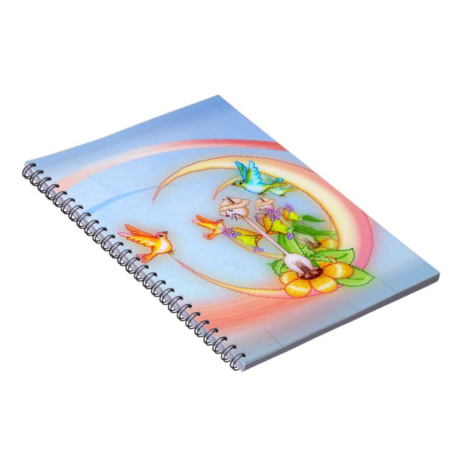 Cat & Birds Pixel Art Notebook (Right Side)