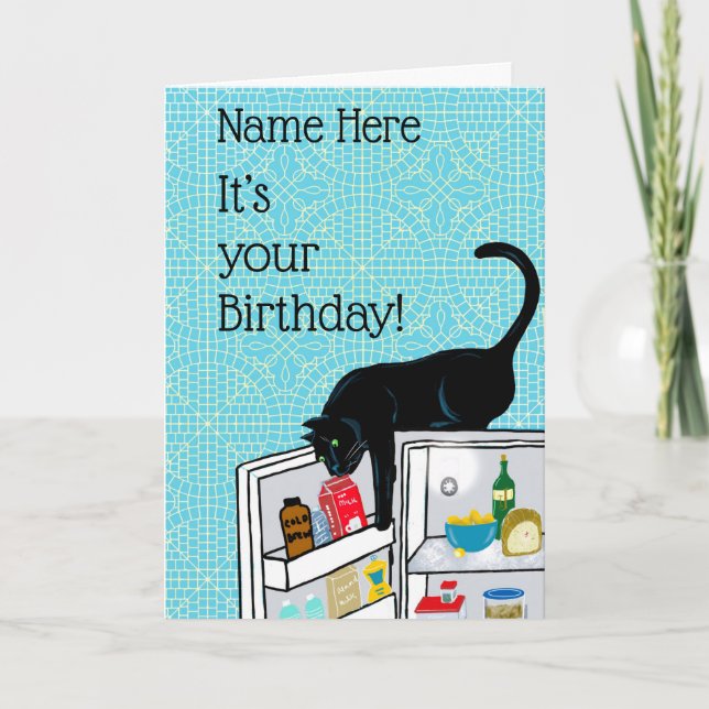 Cat birthday 9 lives  card (Front)