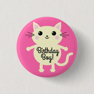 Cat Birthday Party 3 Cm Round Badge