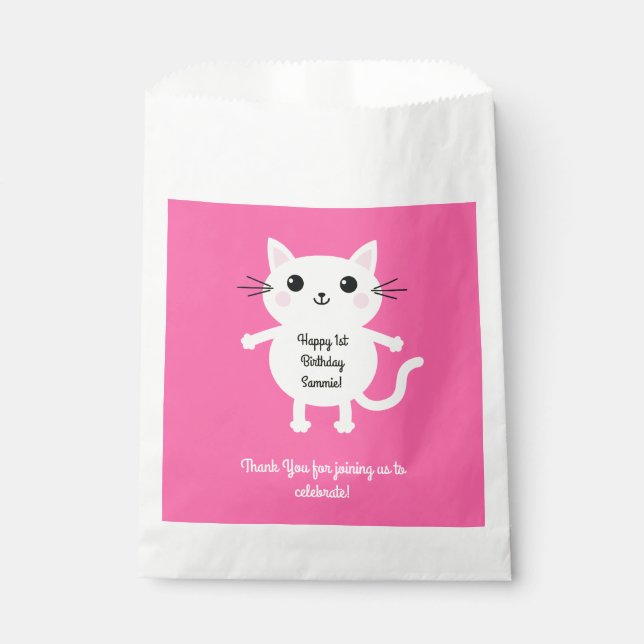 Cat Birthday Party Favour Bags (Front)
