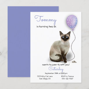 Cat Birthday Party Invitation