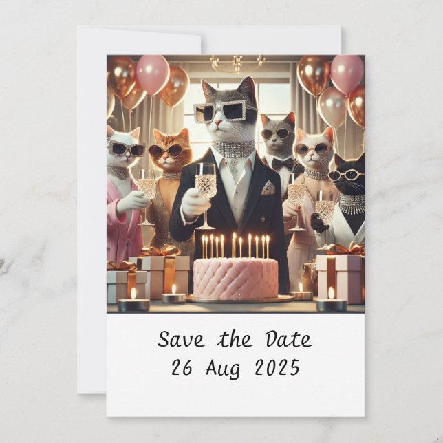 CAT Birthday Party  Invitation (Front)