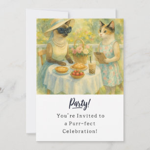 Cat Birthday Party Invitation card