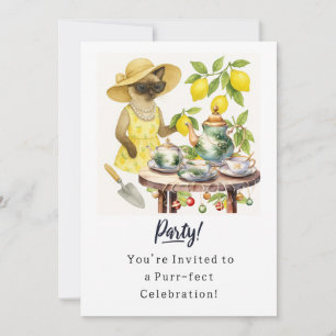 Cat Birthday Party Invitation card