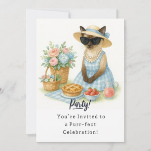 Cat Birthday Party Invitation card