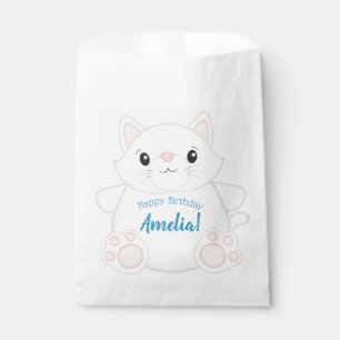Cat Birthday Party Kitty Blue Favour Bags