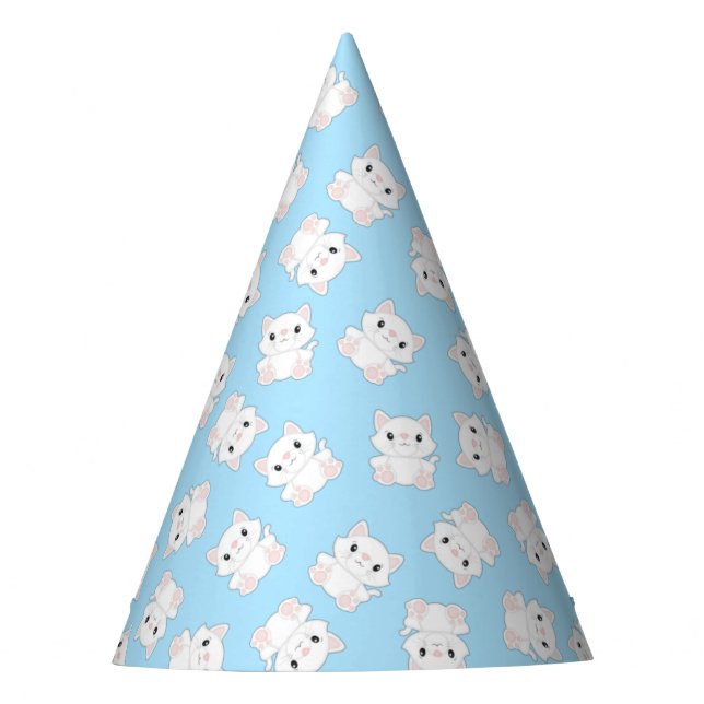 Cat Birthday Party Kitty Blue Hat (Front)