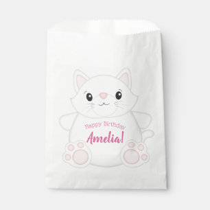Cat Birthday Party Kitty Pink Favour Bags
