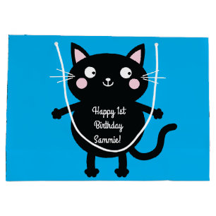 Cat Birthday Party Large Gift Bag