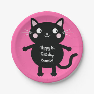Cat Birthday Party Paper Plate