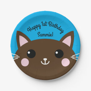 Cat Birthday Party Paper Plate