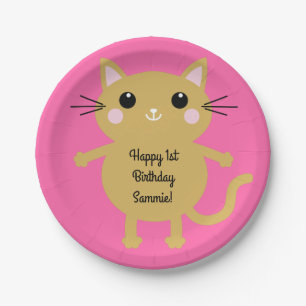 Cat Birthday Party Paper Plate