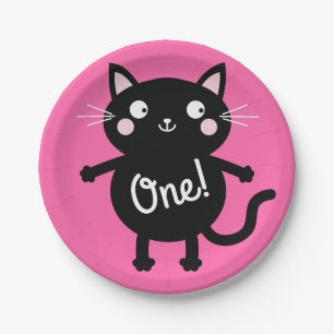 Cat Birthday Party Paper Plate