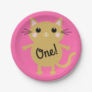 Cat Birthday Party Paper Plate