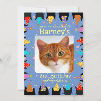 Cat Birthday Party Photo Invitation