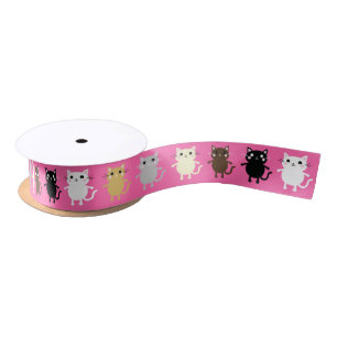 Cat Birthday Party Satin Ribbon