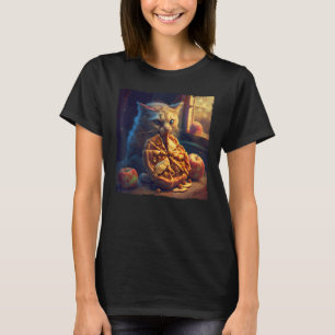 Cat Biting Apple Pie T-Shirt