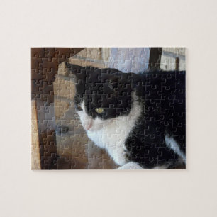 Cat-Black and White Jigsaw Puzzle