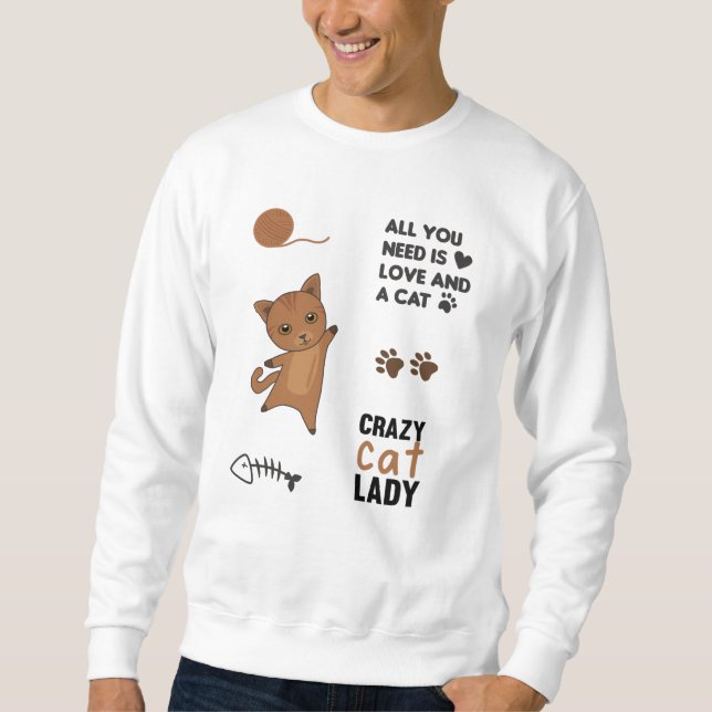 Cat Black Cats Sticker Set Sayings Paws Sweatshirt (Front)