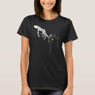 Cat Black Skeleton Hand Boop Halloween 2022 T-Shirt