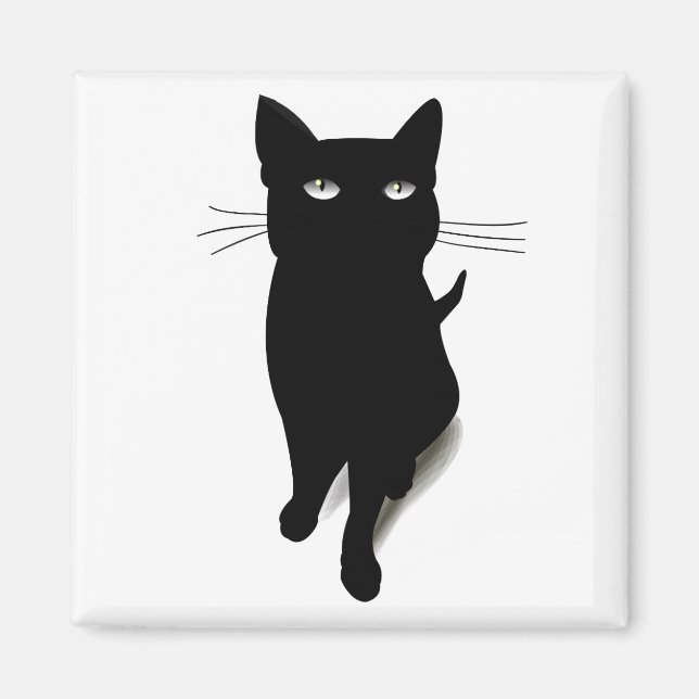 Cat Blackcat Black Cat Vector Feline Pet Magnet (Front)