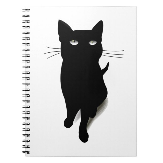 Cat Blackcat Black Cat Vector Feline Pet Notebook (Front)