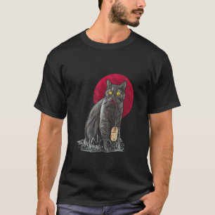 Cat Blood Computer Mouse Moon Red Halloween Night T-Shirt