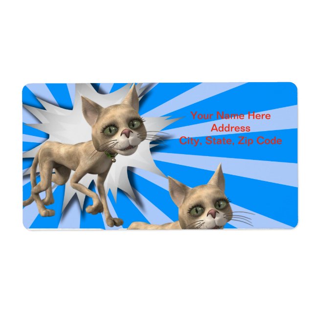 Cat Blue Gray Labels (Front)