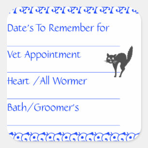 Cat Blue Reminder Stickers