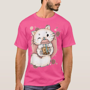 Cat Boba Tea Bubble Tea Anime Kawaii Japanese Neko T-Shirt