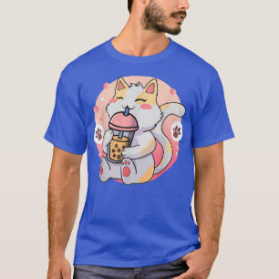 Cat Boba Tea Bubble Tea Anime Kawaii Neko 265 T-Shirt