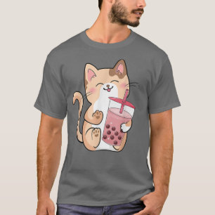 Cat Boba Tea Bubble Tea Anime Kawaii Neko 572 T-Shirt