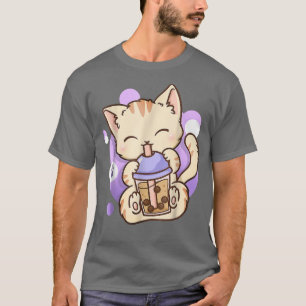 Cat Boba Tea Bubble Tea Anime Kawaii Neko for Girl T-Shirt