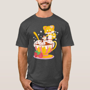 Cat Boba Tea Bubble Tea Anime Kawaii Neko for Girl T-Shirt