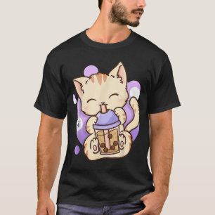Cat Boba Tea Bubble Tea Anime Kawaii Neko Gift Gir T-Shirt