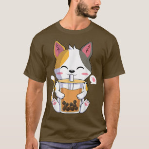 Cat Boba Tea Bubble Tea Anime Kawaii Neko Girl Tee