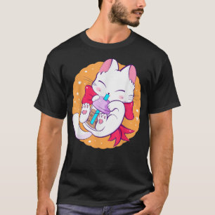 Cat Boba Tea Bubble Tea Anime Kawaii Neko Japanese T-Shirt