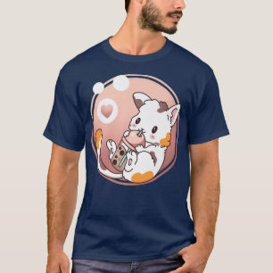 Cat Boba Tea Bubble Tea Anime Kawaii Neko Japanese T-Shirt