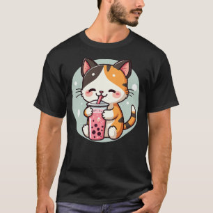 Cat Boba Tea Bubble Tea Anime Kawaii Neko Kids Tee