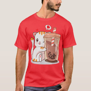 Cat Boba Tea Bubble Tea Anime Kawaii Neko Kids Tee