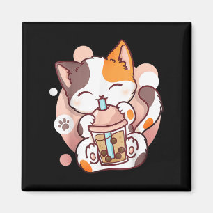 Cat Boba Tea Bubble Tea Anime Kawaii Neko  Magnet